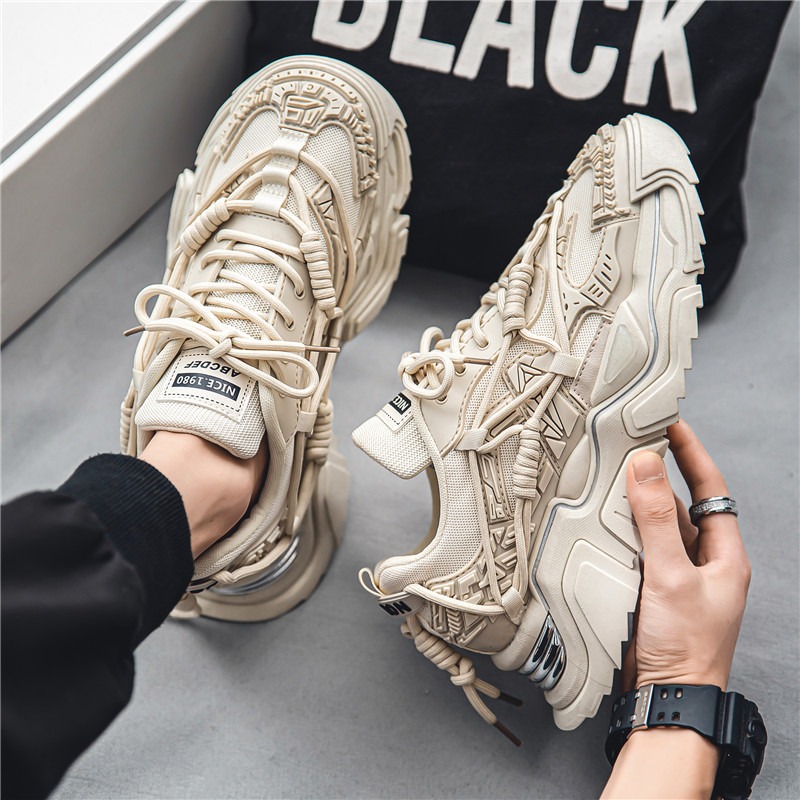 Dad's shoes, men's ins, spring new style, light luxury, casual, sporty, height increasing, thick soled, internet famous,_voghion.com