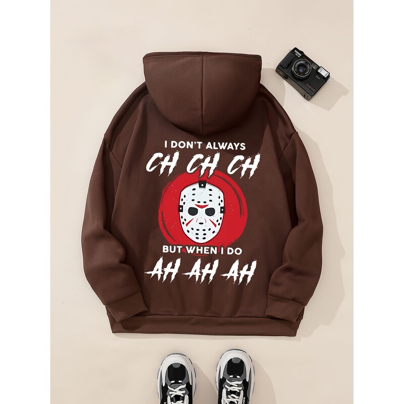 【Cross-Border European Size】Women's Casual Polyester Fiber Hoodie with Mask Pattern, Drawstring, and Kangaroo Pocket 【Cross-Border European Size】Women's Casual Polyester Fiber Hoodie with Mask Pattern, Drawstring, and Kangaroo Pocket