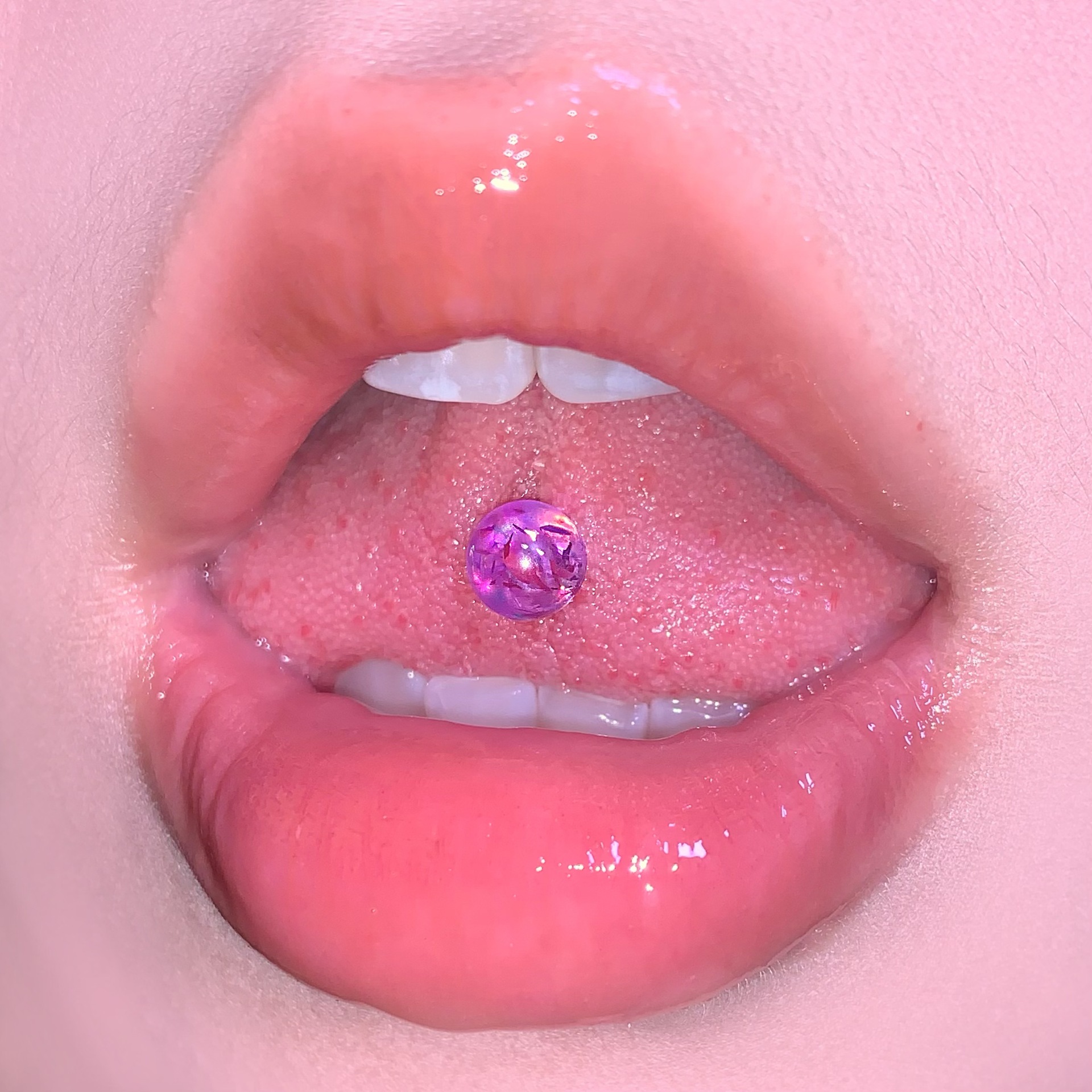 Fine Glitter Tongue Nail Tongue Ring Stainless Steel External Thread Stylish Sweet Sexy Tongue Piercing Jewelry Wholesale detail image 8