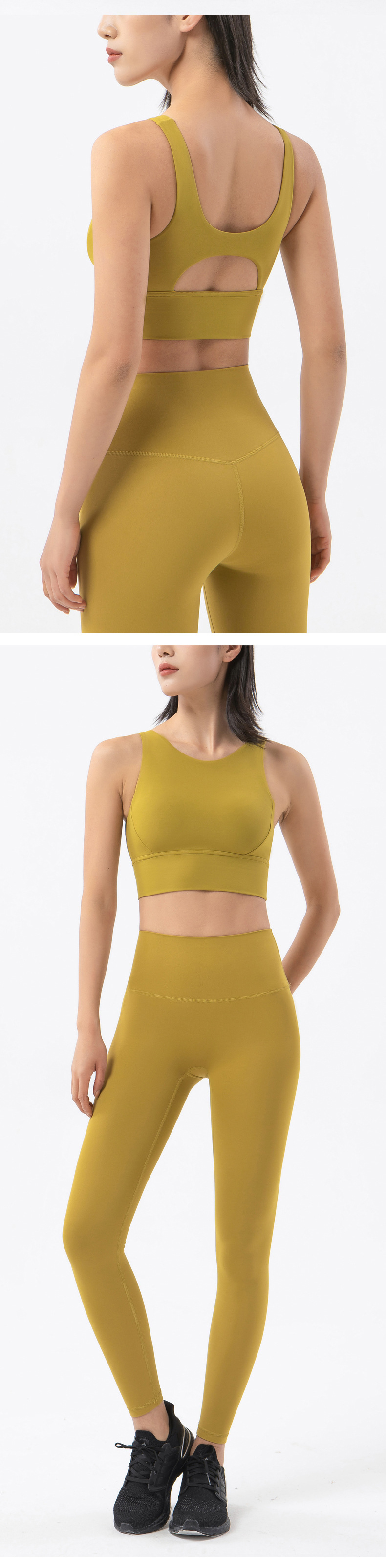Short Top Length Sports Solid Color Nylon U Neck Active Tops Sports