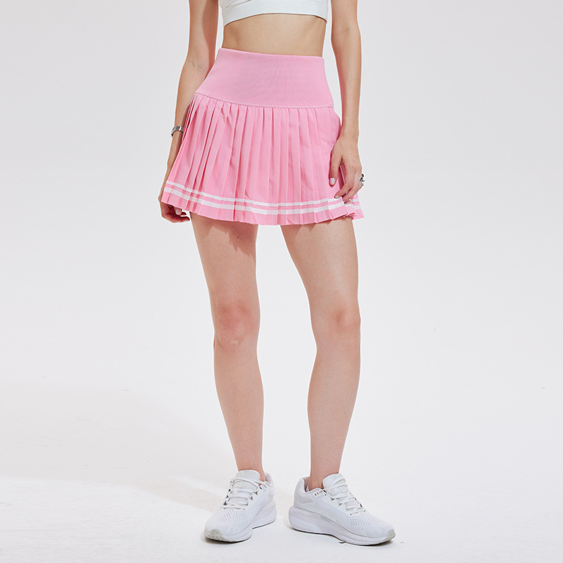 Cross-border desnudos tenis trajes deportivos de mujer delgados mangas cortas polo camisa de entrenamiento de bádminton vestido corto verano