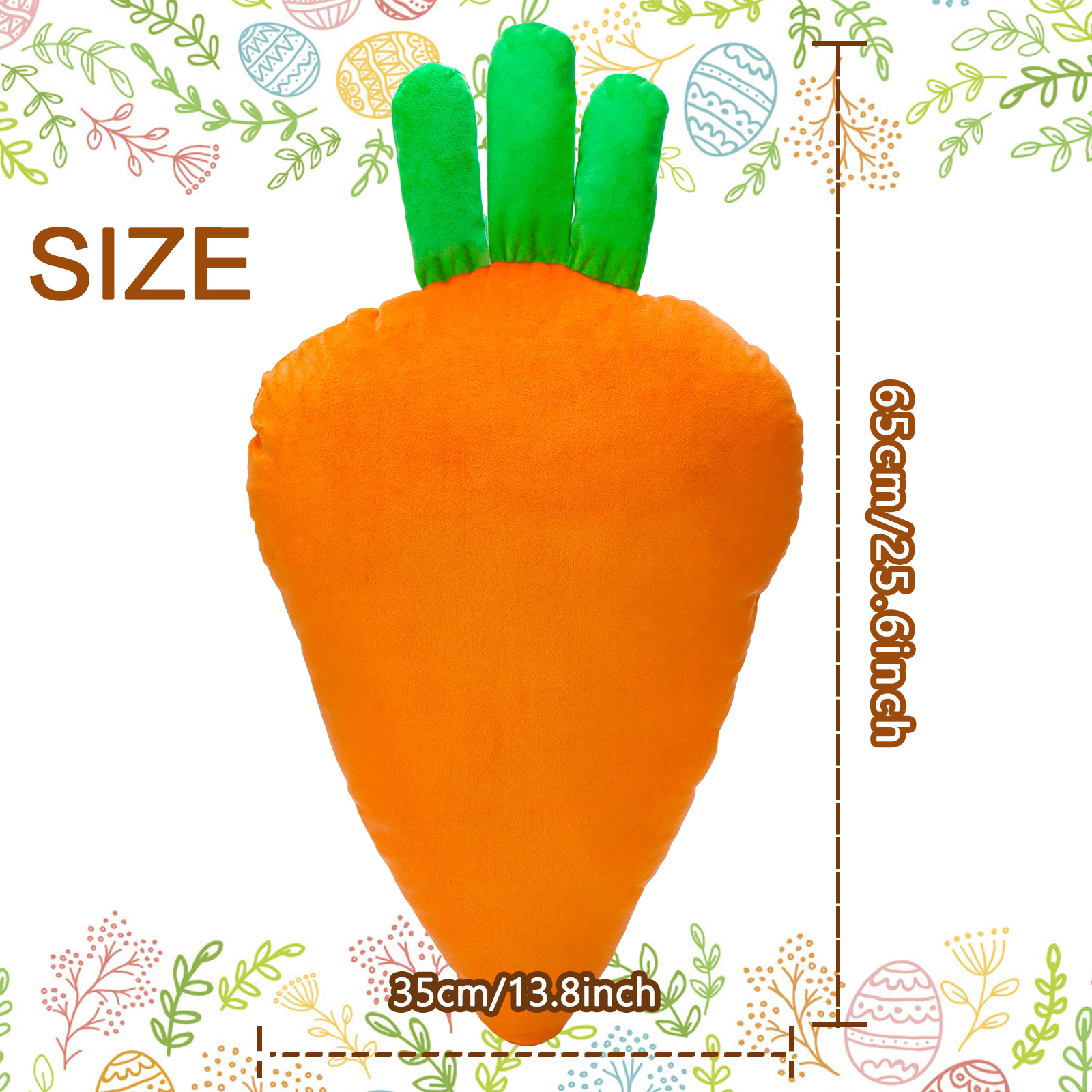Almohada de zanahoria transfronteriza de Pascua adorable almohada de zanahoria con núcleo almohada de decoración para el hogar almohada de vacaciones