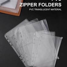 10pcs A5 A6 A7 Cash Envelopes for Budgeting Clear Zipper Fol