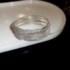 48# open bracelet-silver-three sets of crosses