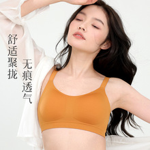 内衣女无痕软支撑透气孔薄款固定杯无钢圈聚拢收副乳轻薄果冻文胸