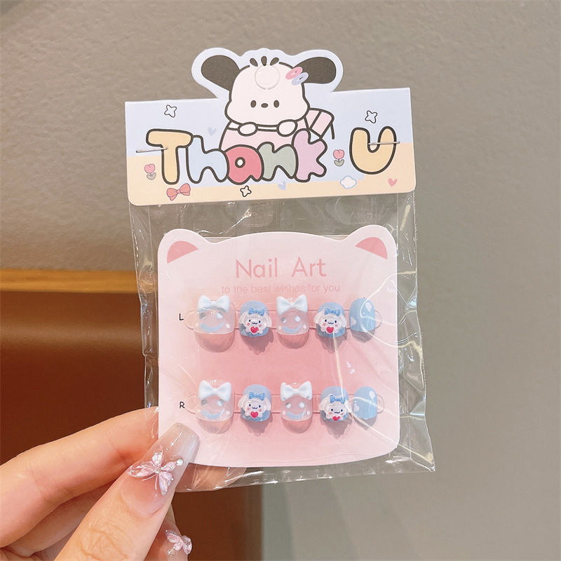Rain Spirit Sanrio parches de manicura desmontables para niños Kulomi chicas usan pegatinas de uñas al por mayor