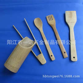 Q-037CD竹制餐具五件套,竹铲,竹筒竹勺,竹制工艺品竹夹