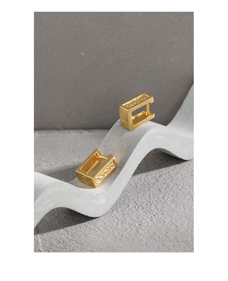 10g Weight 0.03µm Gold Plating Thickness Water Plating Gold Plating Process 925 Sterling Silver Ear Needle Material 1 Pair 925 Sterling Silver Geometric Earrings