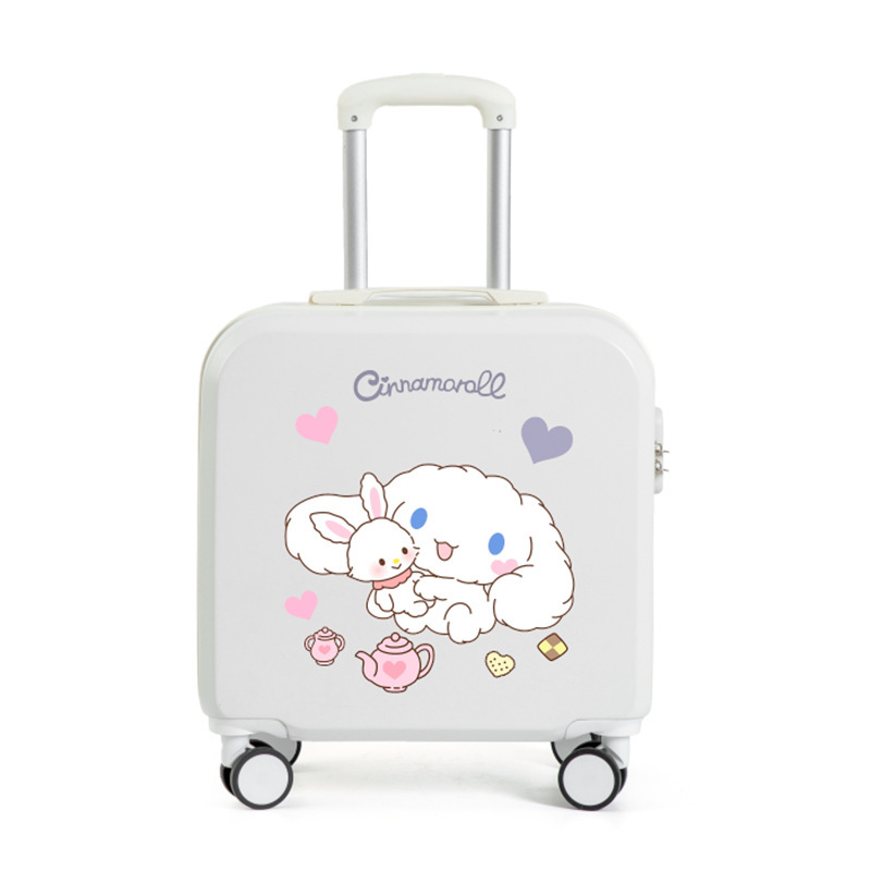 Lindo equipaje para niños de las mujeres de dibujos animados ligero trolley caso niño y madre embarque universal rueda 18 pulgadas maleta contraseña