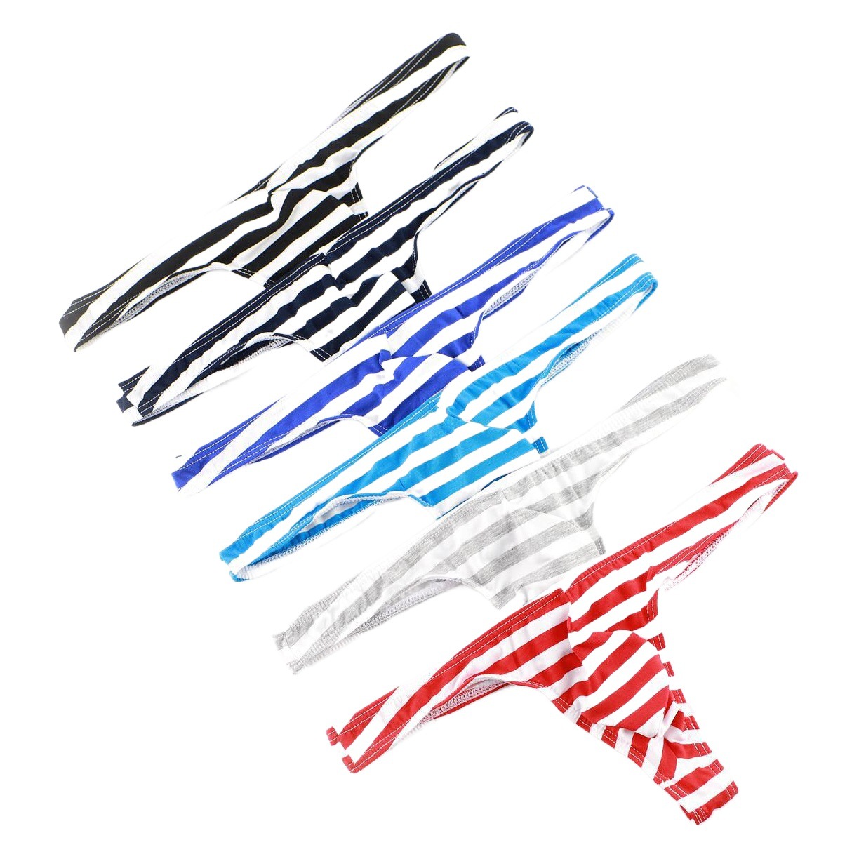 Japonés y coreano moda hombres sexy calzoncillos Calzoncillos cintura baja rayas u convexa Tanga