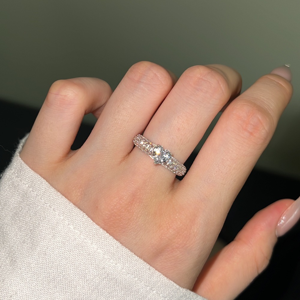 3g Weight Zircon Inlay Material Rings Classification 5, 9 Ring Size Banquet, Daily Occasion 925 Sterling Silver Material Heart Shape Pattern 2025 Spring and Summer Season Women's Gender Plating Design Elegant, Simple Style Style 925 Sterling Silver Zircon Heart Shape Rings 925 Sterling Silver Rings 32