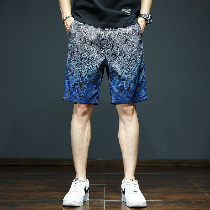 Vacation Shorts Men's Summer Thin Outer Wear Beach Pants Casual Flower Pants Men's plus size Home Rest Five-point Medium Pants