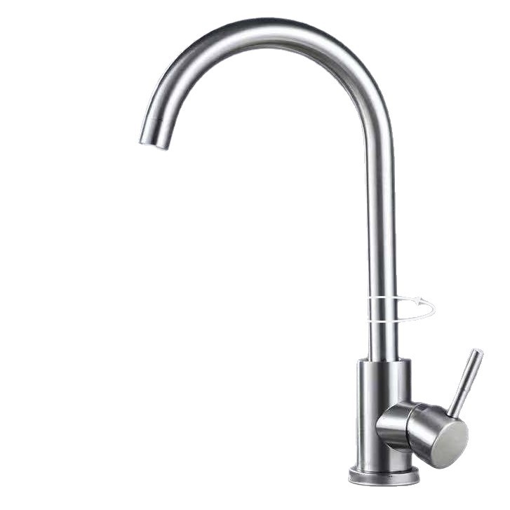 Grifo Giratorio Monomando para Cocina de Acero Inoxidable para Agua Fría y Caliente
