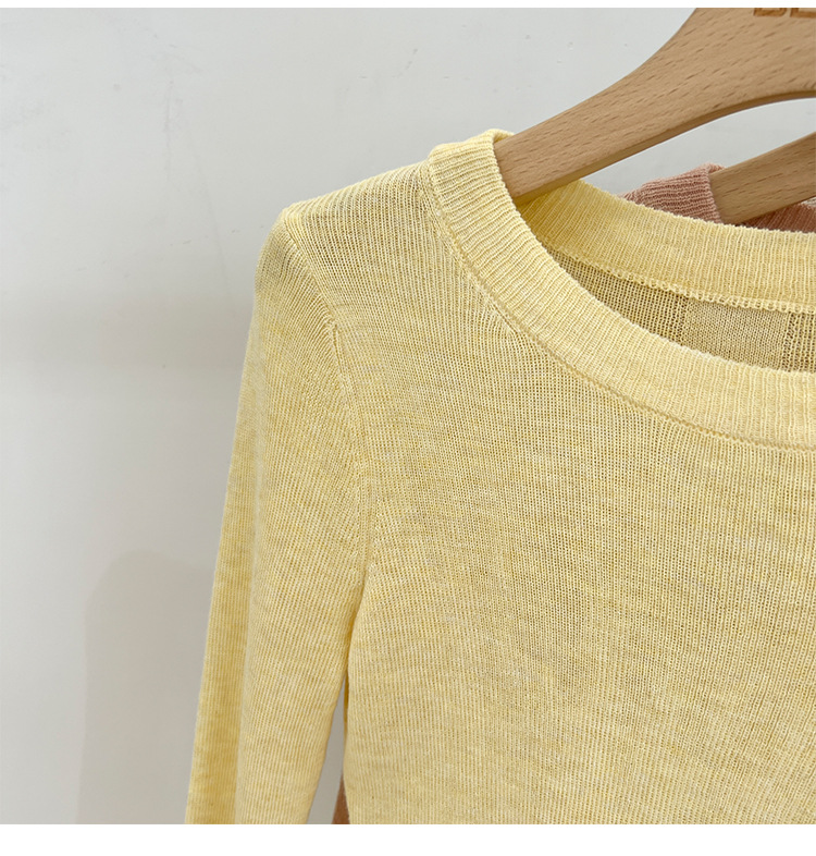 315g Weight Long Sleeve Sleeve Length Pullovers Placket Type Spandex, Polyester Fabric Type Short Top Length Knitwear Tops Type Daily Occasion Round Neck Neckline Slim Fit Type Solid Color Pattern Spring, Autumn Season Women's Gender Casual, Simple Style Style Wholesale Women's Casual Simple Style Solid Color Long Sleeve Sweaters & Cardigans 24