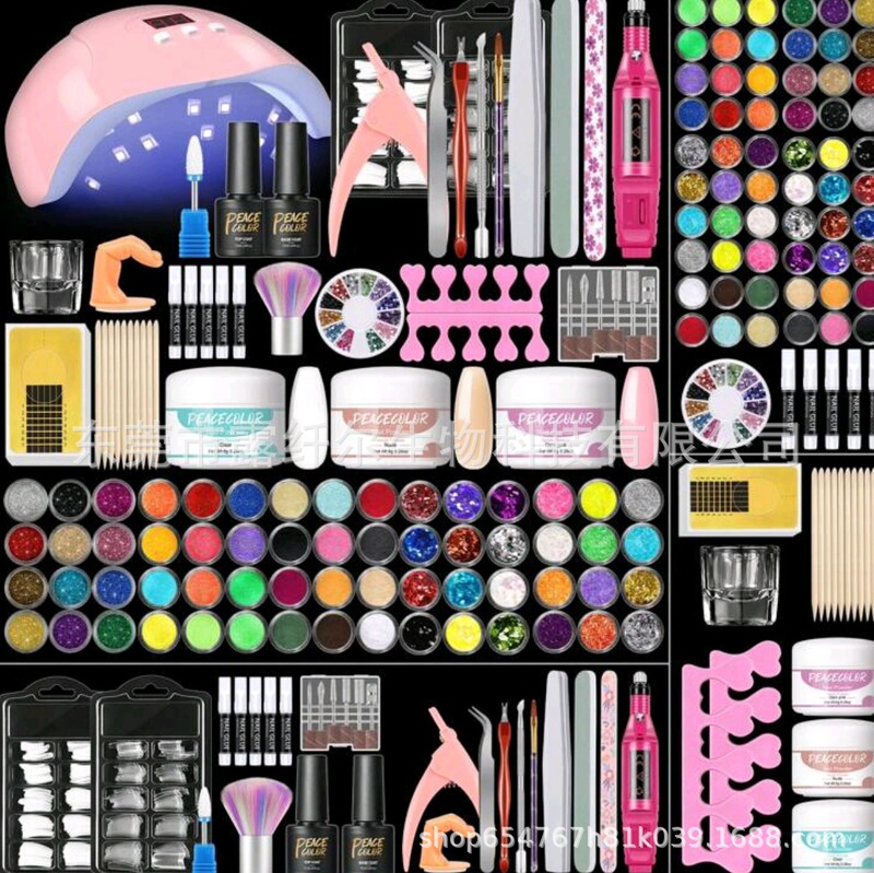 Beginner's Nail Art Kit 42 Colors Nail Art Tool Set Nail Lamp Nail Polish Gel Cross-Border Amazon Nail Art Tools