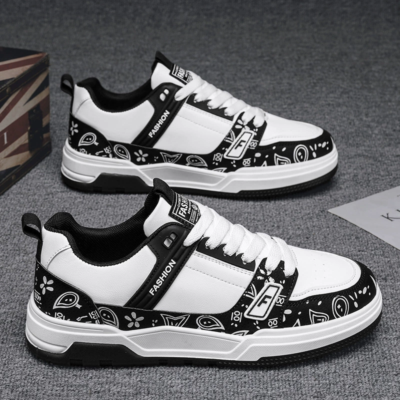 Модная летняя мужская обувь 2024 новая дышащая внешняя торговля повседневная удобная обувь молодежный тренд дикая доска обувь