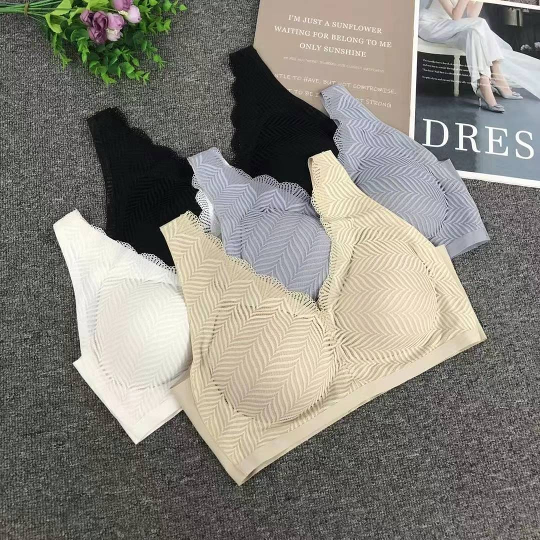 Nueva taza de látex de encaje de alta calidad, chaleco de dama sin anillo de acero, bra de yoga, ropa interior deportiva, mujer al por mayor