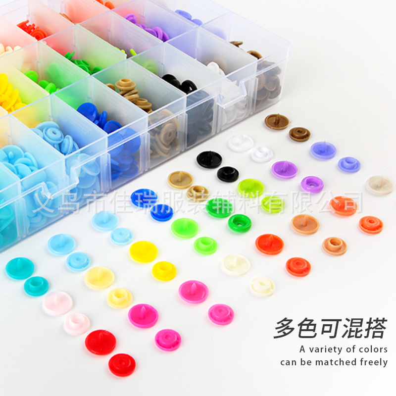 Amazon T5 plástico Botón de presión de color sin fisuras Botón de los niños de resina invisible de plástico oscuro broche herramienta de bricolaje