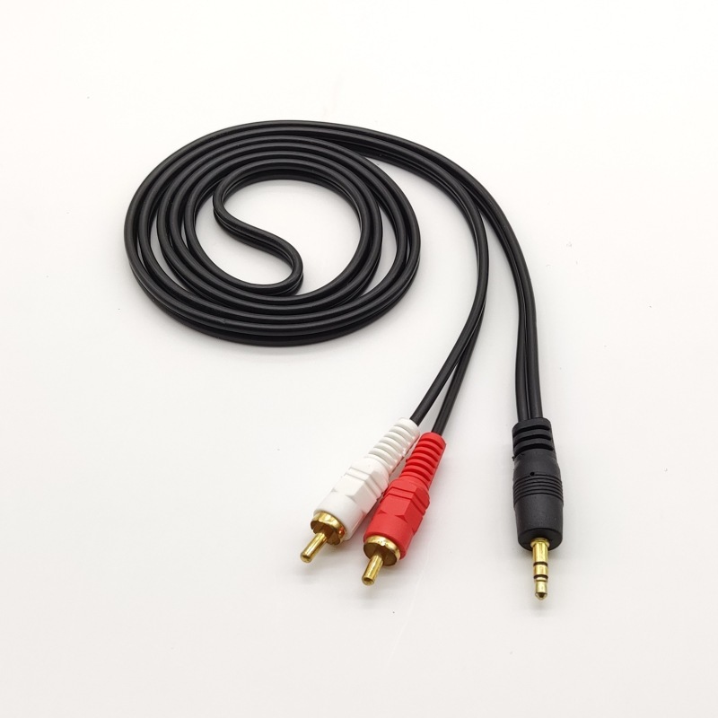 Av線一分二オーディオ線aux3.5回転双蓮花頭2rcaパソコン携帯電話接続スピーカー線1.5メートル|undefined