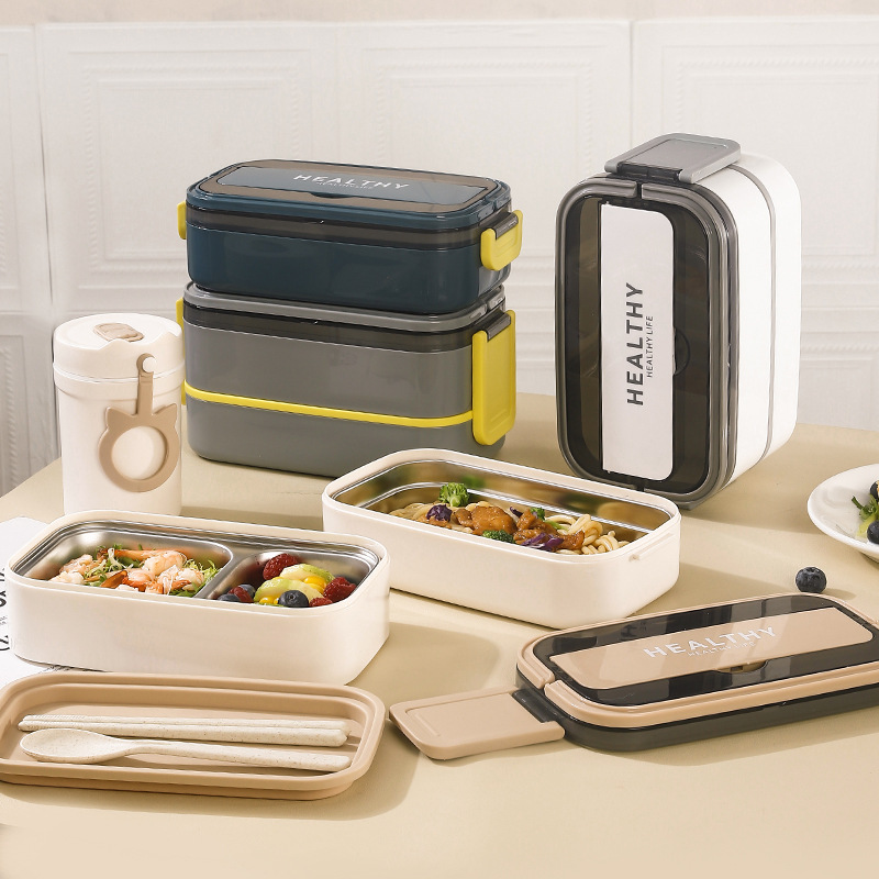 316不锈钢保温饭盒日式翻盖手提饭盒学生上班族分格午餐盒便当盒