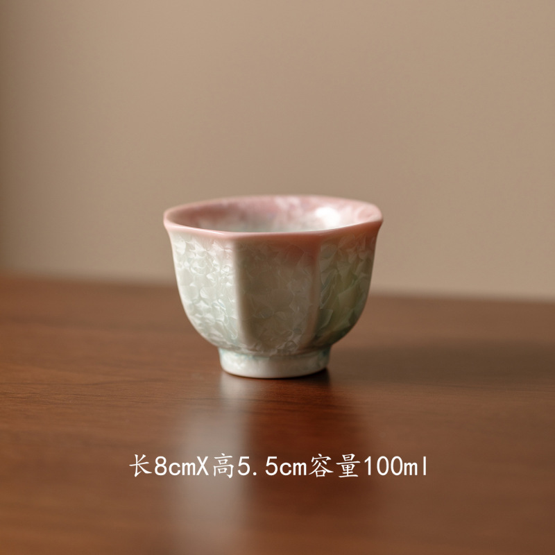 弥言结晶窑变陶瓷八方主人杯家用单杯个人专用茶具高档品茗杯茶杯|undefined