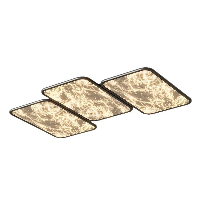 Luz de techo de la sala de estar simple creativa rectangular nubes pasillo lámpara de protección de ojos italiano cálido diseñador dormitorio principal lámpara de estudio