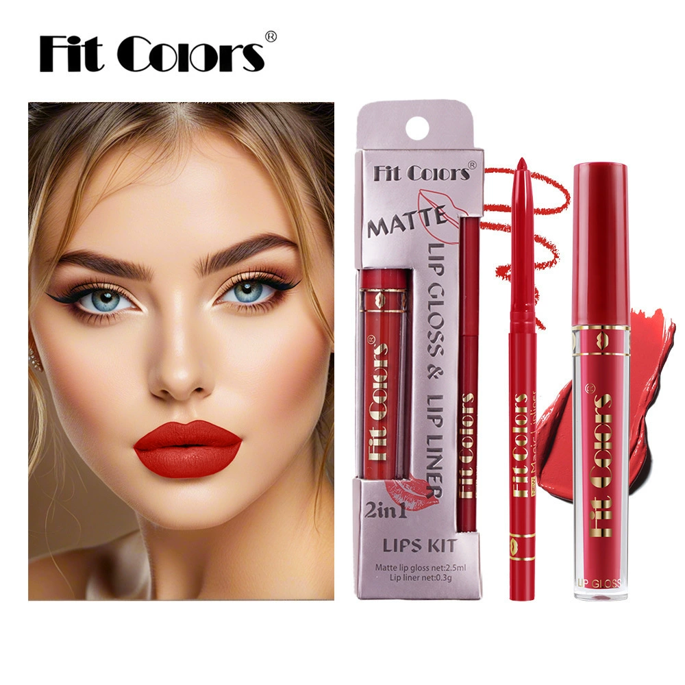 Трансграничный Fit Colors2 в 1 блеск для губ Набор для губ глазурь для губ не легко обесцвечивать