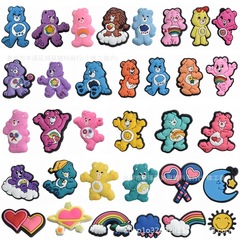 Cartoon Rainbow Bear Patch Garden Shoes Shoe Clip Decorative Removable Decor Card Hole Shoes Flower Accessory Cross-border