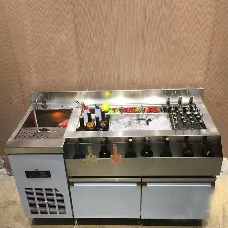 不锈钢调酒台酒吧调酒工作台KTV清吧鸡尾酒柜