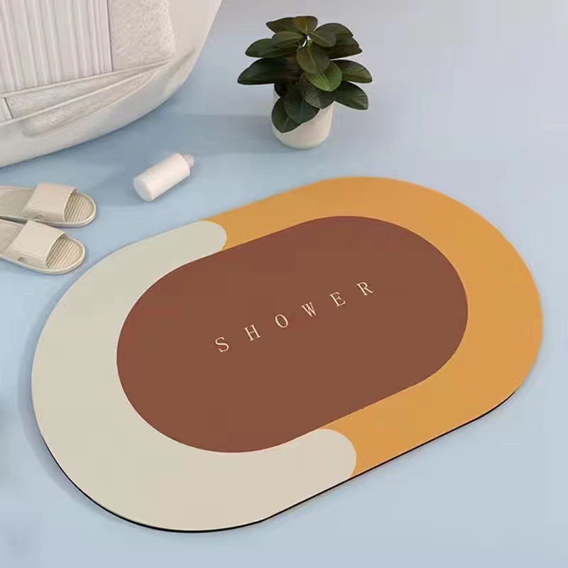 Alfombrilla de baño de tierra de diatomeas antideslizante para dropshipping transfronterizo Temu, alfombrilla de suelo para baño, alfombrilla de inodoro absorbente de agua de secado rápido, alfombrilla para puerta.