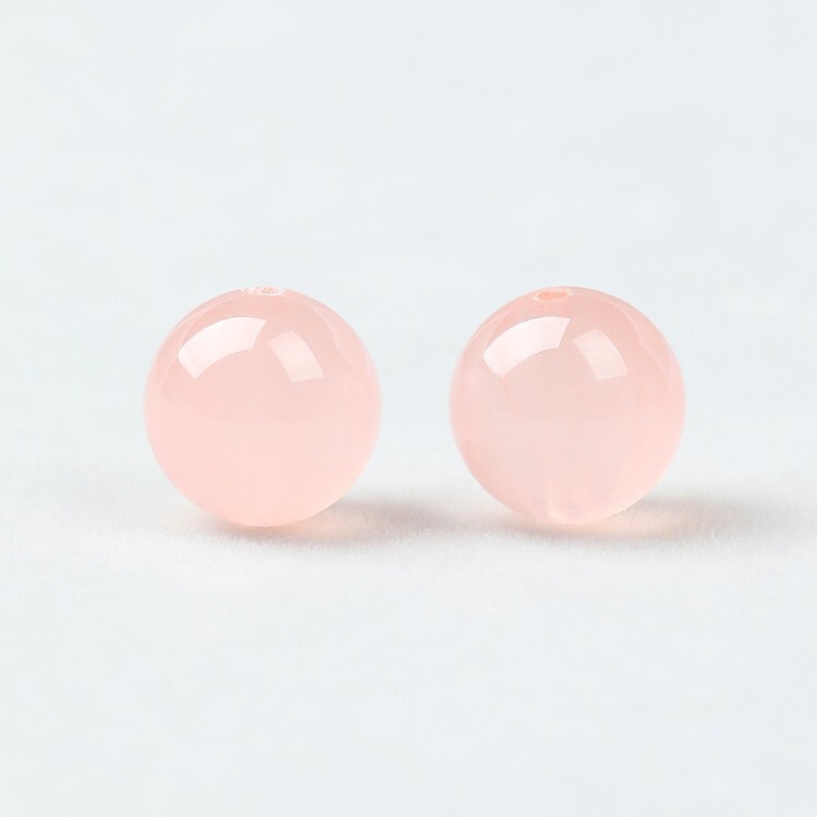 Natural horse powder crystal loose beads hibiscus crystal powder crystal single round beads diy handmade beaded bracelet accessories material