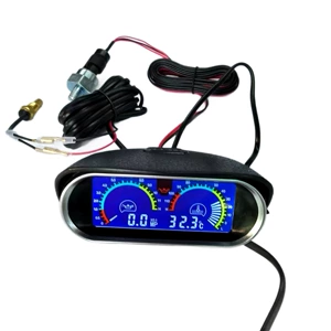 Avtomobil Yük Maşını Üfüqi Su Temperaturu və Yağ Təzyiq Ölçən 12V24V LCD