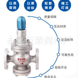 锅炉高温DN32铸钢法兰蒸汽减压稳压阀Y43H-40C可调先导活塞式导阀