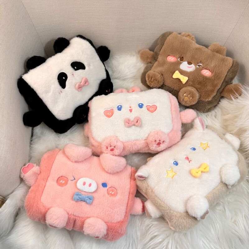 New cartoon national standard explosion-proof rechargeable hot water bag hand warmer electric heater warm water bag cartoon plush removable and washable