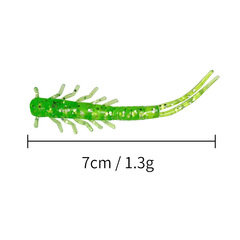Centipede Multi-Legged Soft Worm Lure, 7cm / 1.3g; Millipede-Style Soft Bait for Bottom Fishing and Sea Fishing, Compatible with Lead Head Hooks