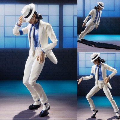 Michael Jackson Crime Master White Outfit Moonwalk Action Figure Model Display Piece Michael Jackson Crime Master White Outfit Moonwalk Action Figure Model Display Piece