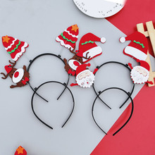 廠家直銷聖誕發箍聖誕節發飾頭扣兒童女童寶寶聖誕老人鹿角頭箍發