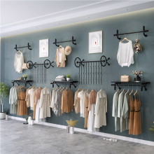 服装店展示架女童童装货架上墙正侧挂壁挂墙壁衣服架子挂衣架组合