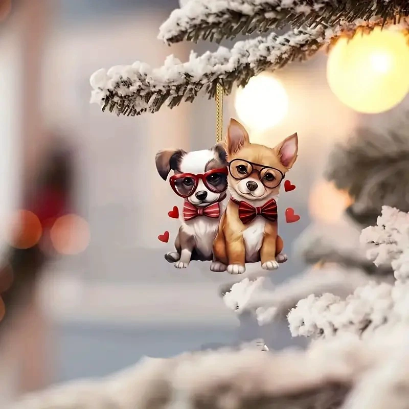 2d новый милый мультяшный собачий кулон трансграничный акриловой самолет автомобиля заднего вида зеркало подвеска брелок подвеска