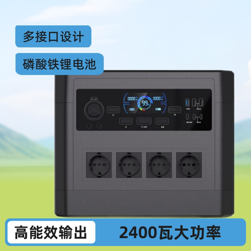 Estación de energía portátil de 2000 vatios con batería de litio para exteriores, fosfato de hierro y litio