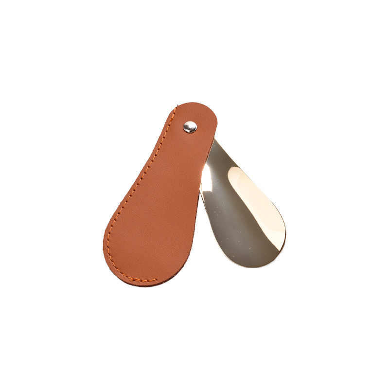 10cm marrón largo + funda de cuero (oro titanio)