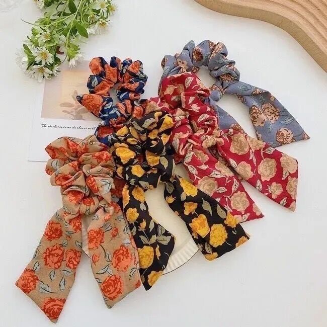 簡約氣質大腸發圈頭繩女扎馬尾皮筋發繩髮飾高級感緞面蝴蝶結頭飾