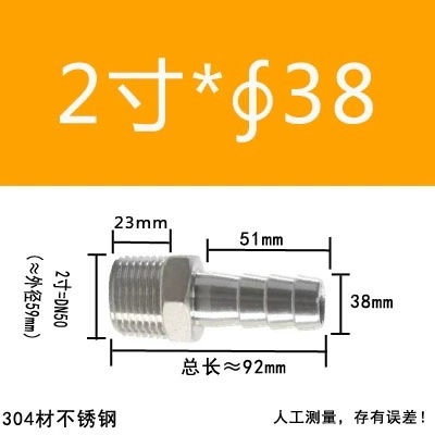 304 ステンレス鋼外径パゴダコネクタ 316 六角革水道管ホース気管外歯おねじグリーンヘッド|undefined
