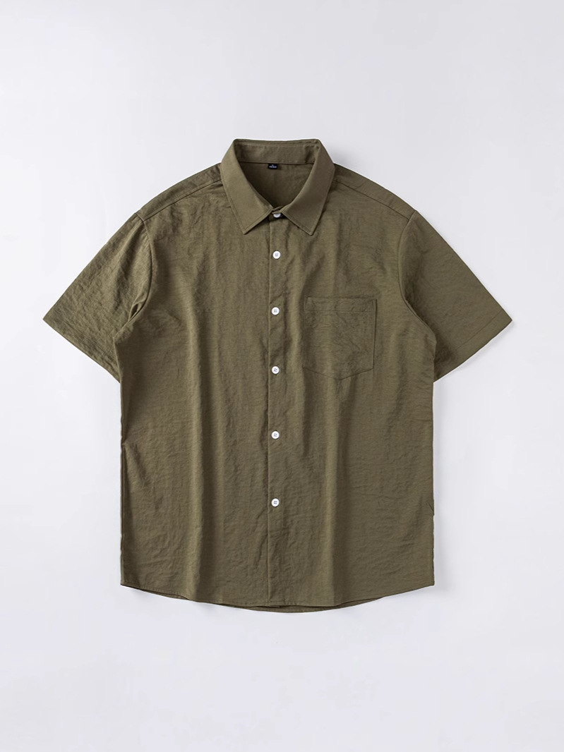 Verano nuevo estilo japonés casual camisa de manga corta camisa suelta para hombres camisa de verano para estudiantes blusa lisa todo fósforo