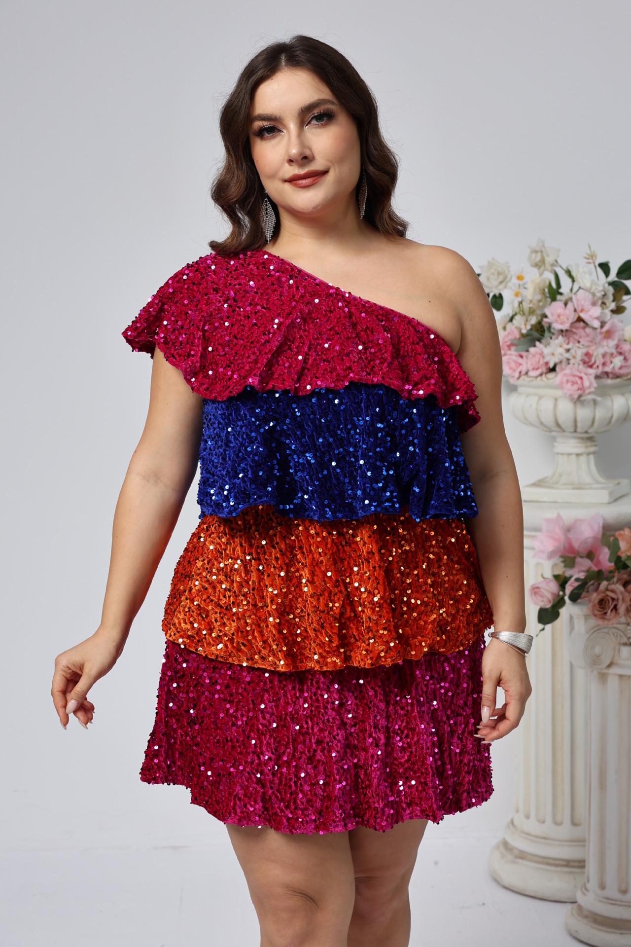Vestido de talla grande vestido de fiesta de lentejuelas vestido de princesa vestido corto de cumpleaños 2025 vestido