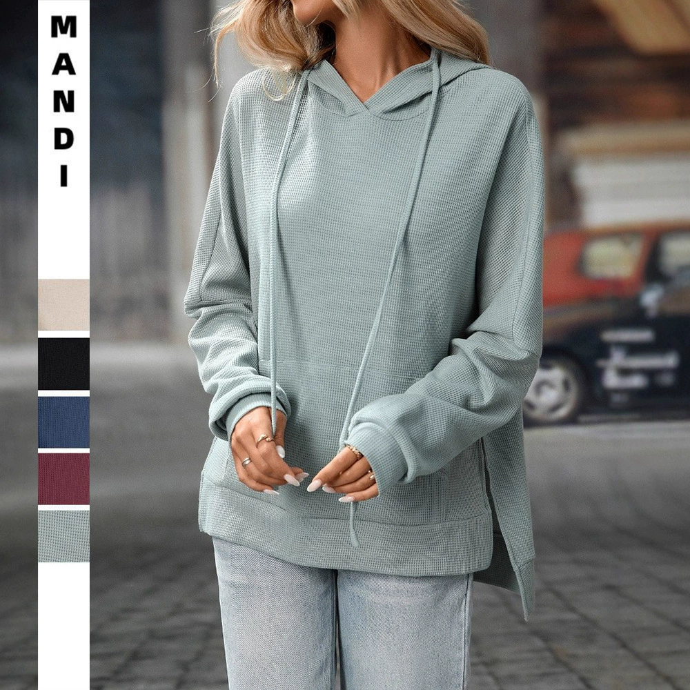 Женский вязаный вафельный свитер с длинным рукавом, осень-зима 2025, Amazon