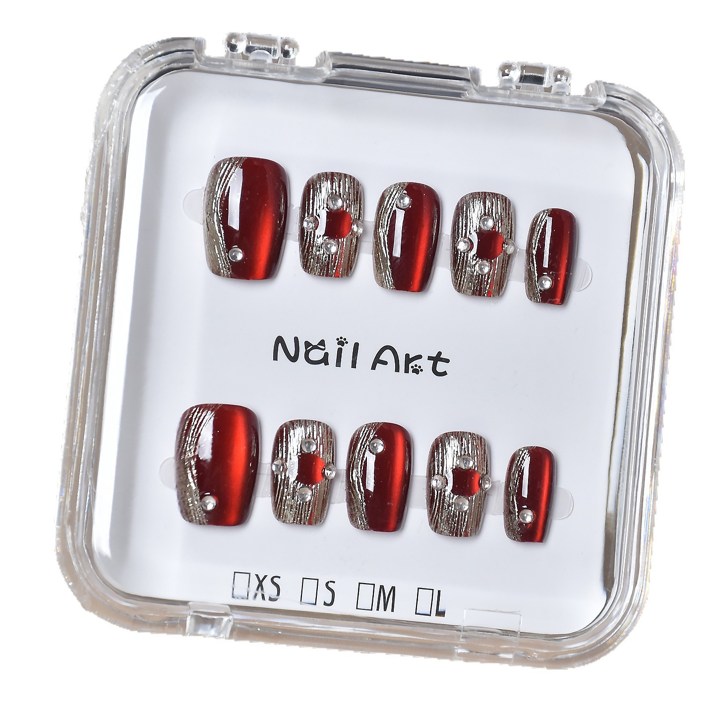 Caja de embalaje para uñas postizas, caja transparente, caja de almacenamiento, caja de regalo, caja de exhibición para uñas, tarjeta para uñas postizas, accesorios adhesivos de doble cara.