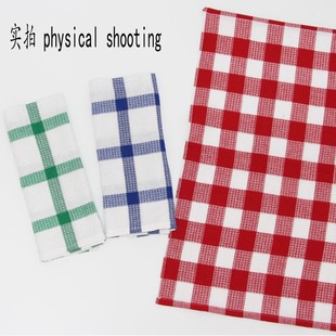 Cross-border wholesale foreign trade for thick absorbent grid stripe printed cotton tea towel tea cloth manufacturers straight hair