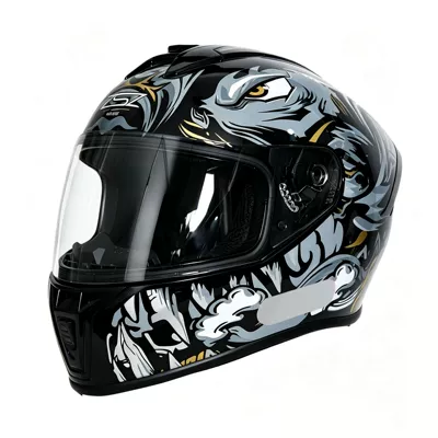 all seasons, safety helmet for riding, Motosiklet kaskı (dəbilqə) - golden-tiger-transparent-mirror-s-55-56