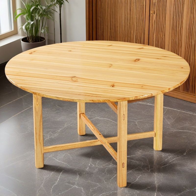 Solid Wood Round Table for Home Hotel 10-Person Dining Table Fir Round Tabletop Thickeneded Large Round Table Panel Simple Foldableing Table